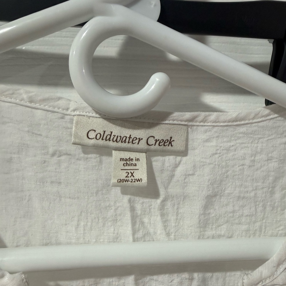 Coldwater Creek white Lace Trim sleeveless blouse size 2X - Picture 3 of 5